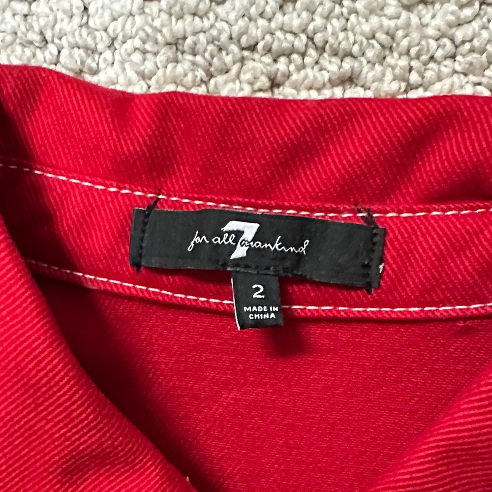 7 For All Mankind Red Long Sleeve Dress - Picture 2 of 4